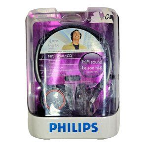 Philips SBC-HP430 Headphones Over Ear Wired DJ Monitor Headphones Black NEW